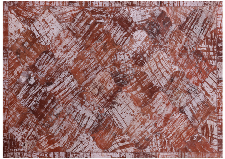 Lantern Tile Printed Natural Cowhide Hand Stitched Rug - Manhattan Rugs