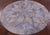 Abstract Round Printed Natural Cowhide Hand Stitched Rug - Manhattan Rugs