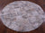 Abstract Round Printed Natural Cowhide Hand Stitched Rug - Manhattan Rugs