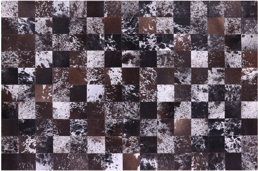 Black & Brown Salt & Pepper Natural Cowhide Hand Stitched Rug - Manhattan Rugs