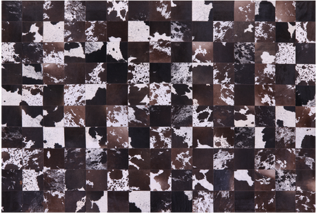 Black & Brown Salt & Pepper Natural Cowhide Hand Stitched Rug - Manhattan Rugs