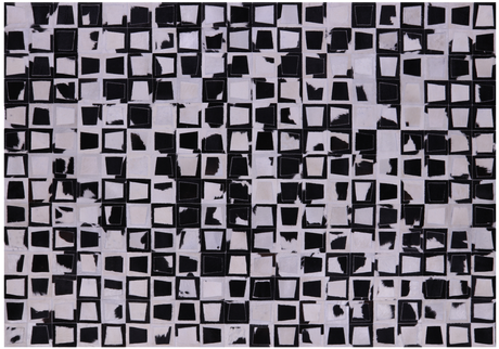 Wabi-Sabi Black & White Natural Cowhide Hand Stitched Rug - Manhattan Rugs