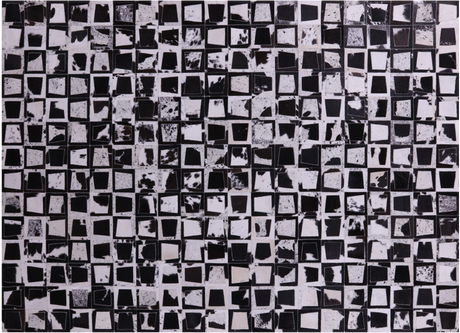 Wabi-Sabi Black & White Natural Cowhide Hand Stitched Rug - Manhattan Rugs