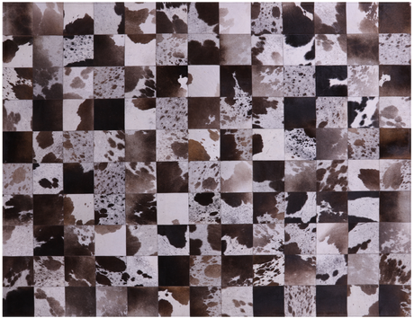 Brown & White Natural Cowhide Hand Stitched Rug - Manhattan Rugs