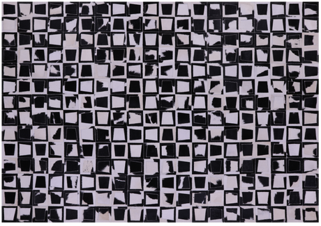 Black & White Wabi-Sabi Natural Cowhide Hand Stitched Rug - Manhattan Rugs