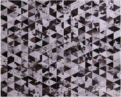 Black Brown & White Salt & Pepper Natural Cowhide Hand Stitched Rug - Manhattan Rugs