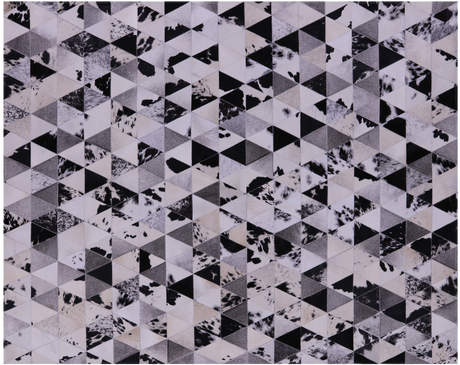 Black & White Natural Cowhide Hand Stitched Rug - Manhattan Rugs