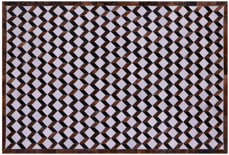 Brown & White Natural Cowhide Hand Stitched Rug - Manhattan Rugs