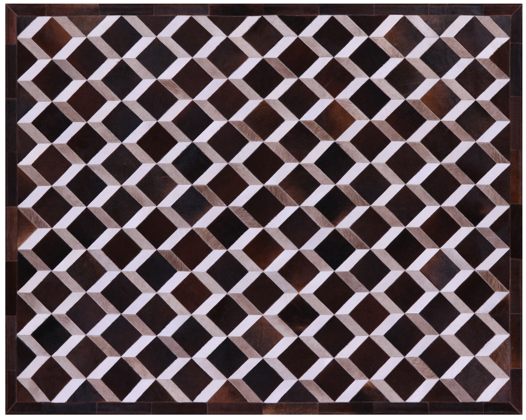 Brown & White Natural Cowhide Hand Stitched Rug - Manhattan Rugs