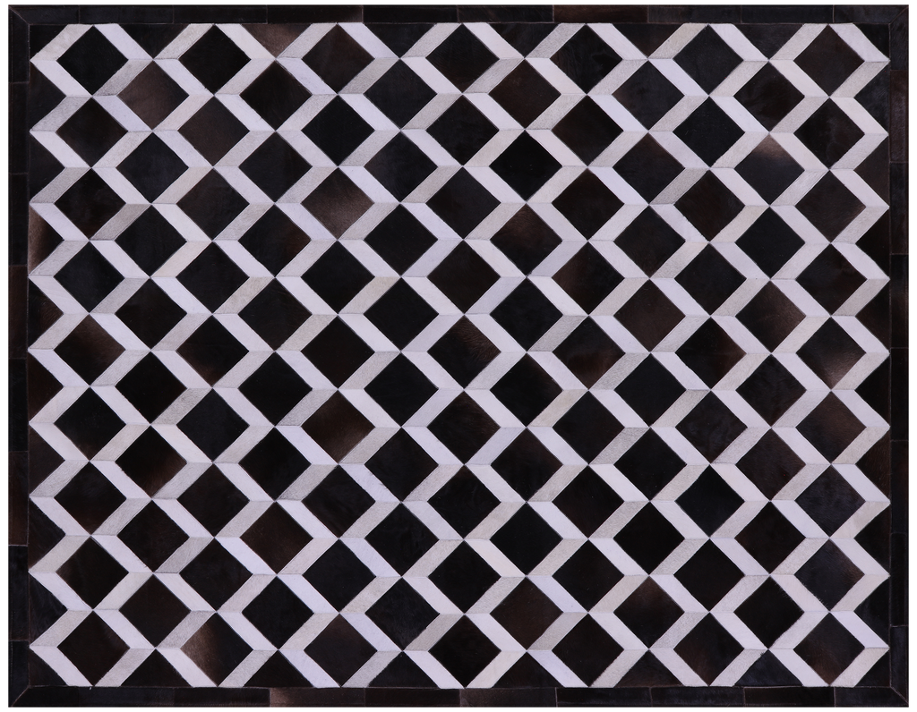 Brown & White Natural Cowhide Hand Stitched Rug - Manhattan Rugs