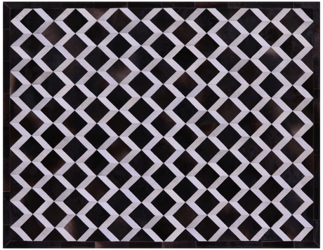 Brown & White Natural Cowhide Hand Stitched Rug - Manhattan Rugs