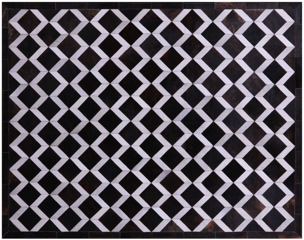 Brown & White Natural Cowhide Hand Stitched Rug - Manhattan Rugs