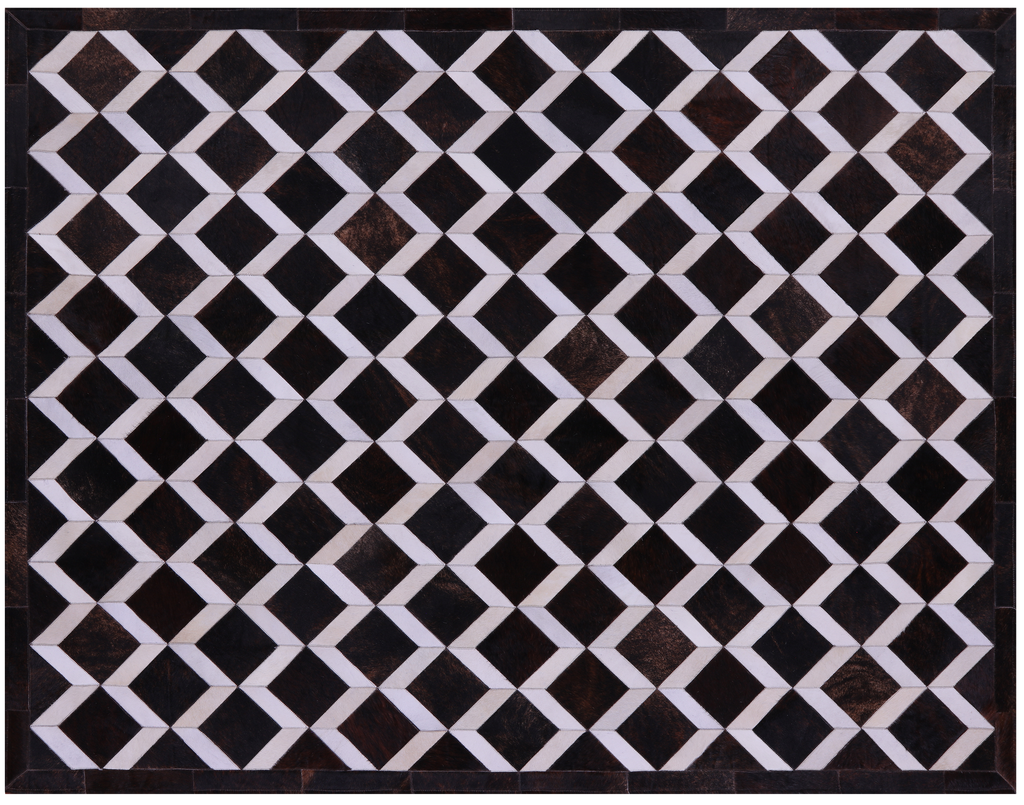 Brown & White Natural Cowhide Hand Stitched Rug - Manhattan Rugs