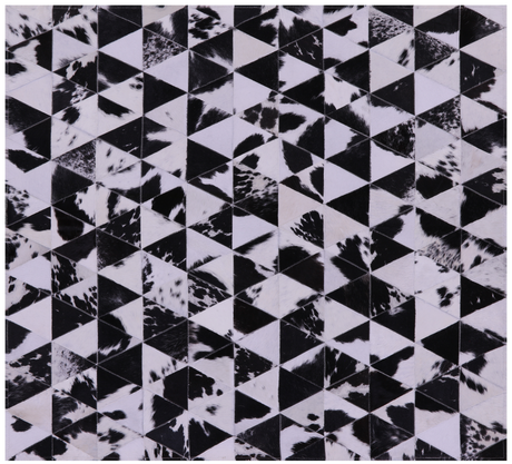 Black & White Natural Cowhide Hand Stitched Rug - Manhattan Rugs
