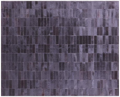 Black Brickwork Natural Cowhide Hand Stitched Rug - Manhattan Rugs