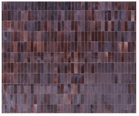 Brown Brickwork Natural Cowhide Hand Stitched Rug - Manhattan Rugs