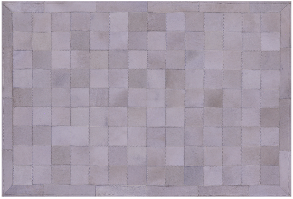 White Natural Cowhide Hand Stitched Rug - Manhattan Rugs