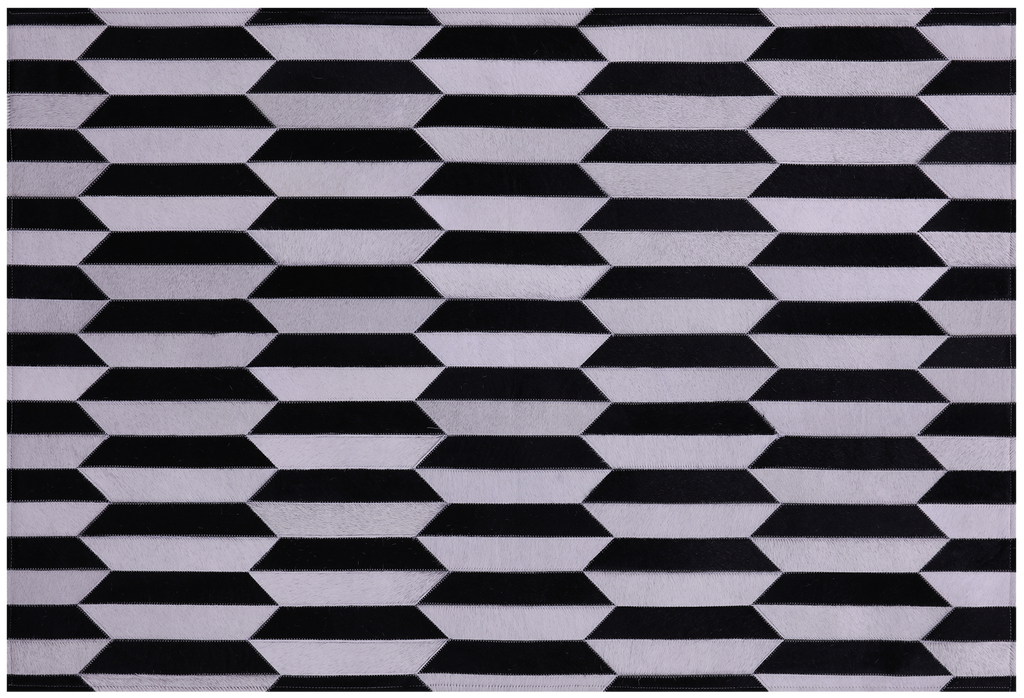 Black & White Natural Cowhide Hand Stitched Rug - Manhattan Rugs