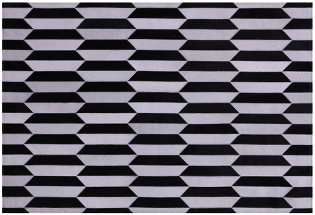 Black & White Natural Cowhide Hand Stitched Rug - Manhattan Rugs