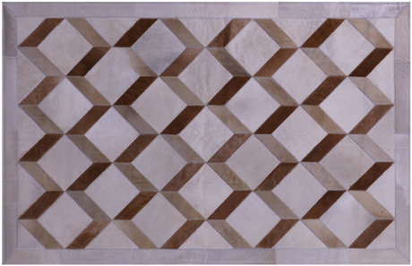 Brown Natural Cowhide Hand Stitched Rug - Manhattan Rugs