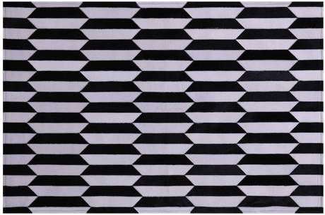 Black & White Natural Cowhide Hand Stitched Rug - Manhattan Rugs