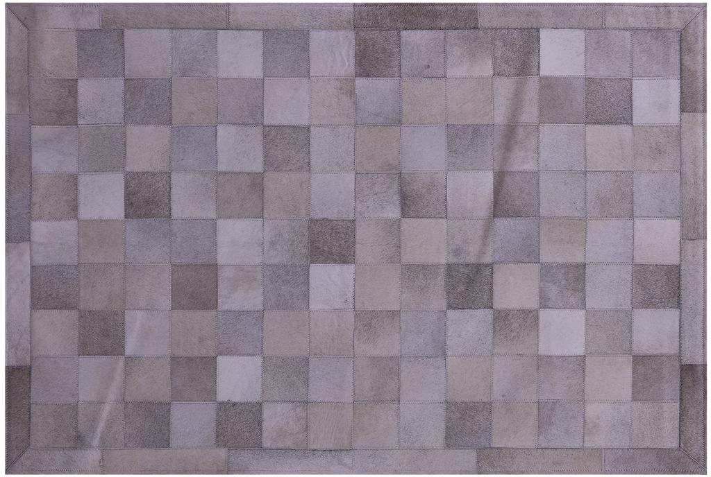 Grey Natural Cowhide Hand Stitched Rug - Manhattan Rugs