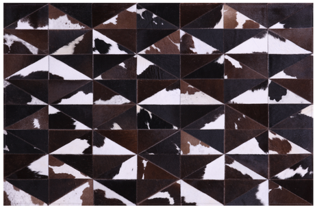 Brown & White Natural Cowhide Hand Stitched Rug - Manhattan Rugs