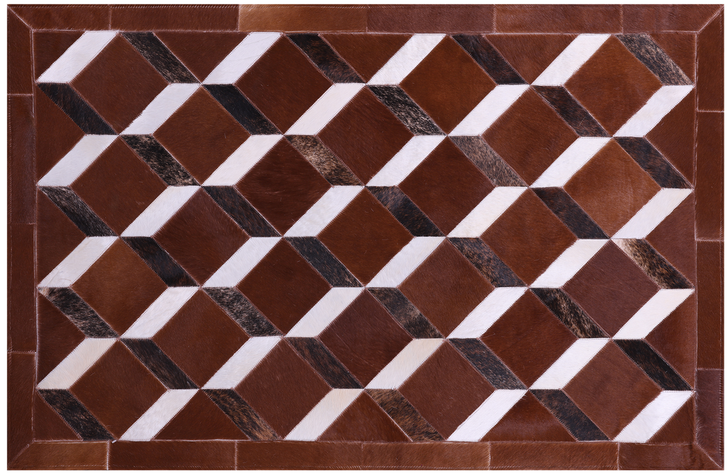 Brown Natural Cowhide Hand Stitched Rug - Manhattan Rugs
