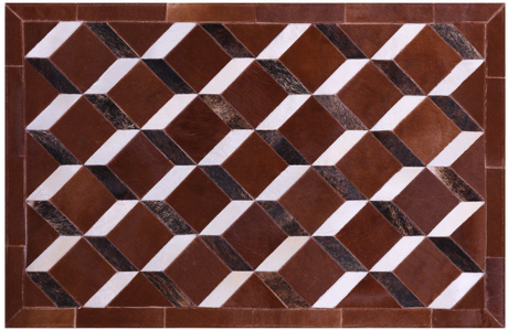 Brown Natural Cowhide Hand Stitched Rug - Manhattan Rugs