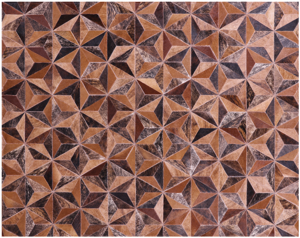 Brindle Brown Natural Cowhide Hand Stitched Rug - Manhattan Rugs