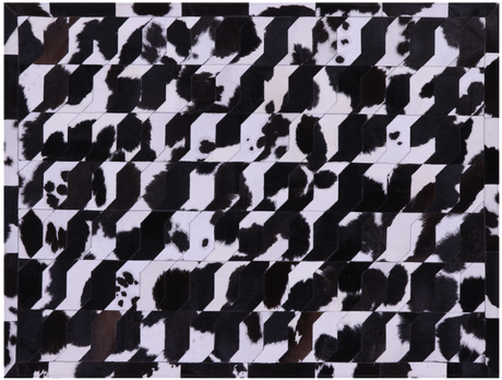 Black & White Natural Cowhide Hand Stitched Rug - Manhattan Rugs