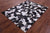 Black & White With Pink Hue Brown Natural Cowhide Hand Stitched Rug - Manhattan Rugs