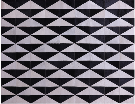 Black & White Natural Cowhide Hand Stitched Rug - Manhattan Rugs