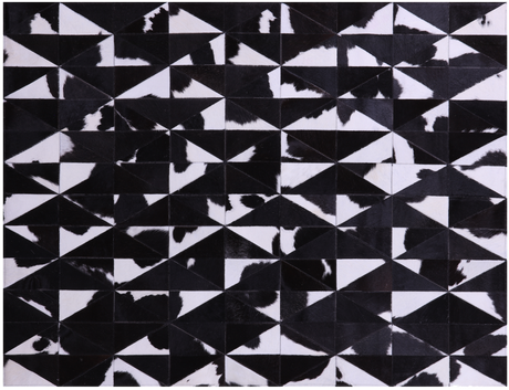 Black & White Natural Cowhide Hand Stitched Rug - Manhattan Rugs