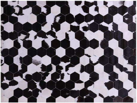 Black & White Natural Cowhide Hand Stitched Rug - Manhattan Rugs
