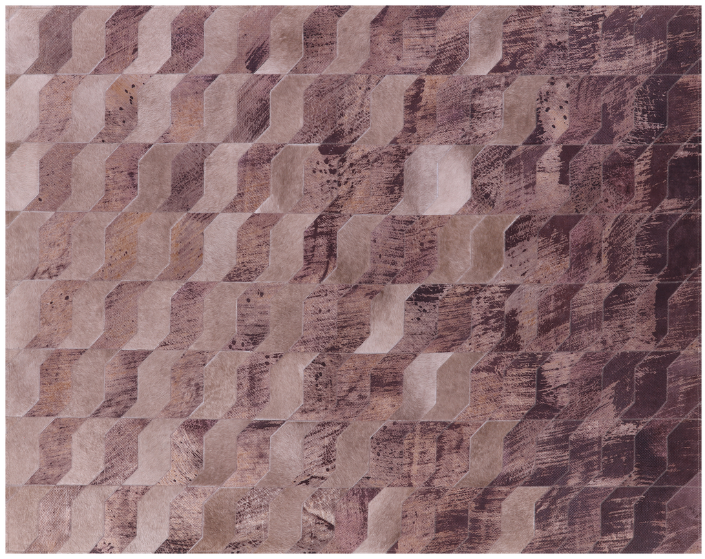 Brown Printed Natural Cowhide Hand Stitched Rug - Manhattan Rugs