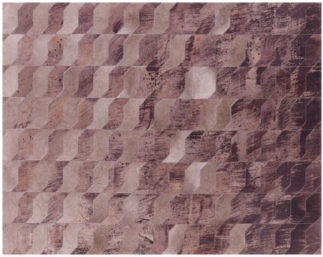 Brown Printed Natural Cowhide Hand Stitched Rug - Manhattan Rugs