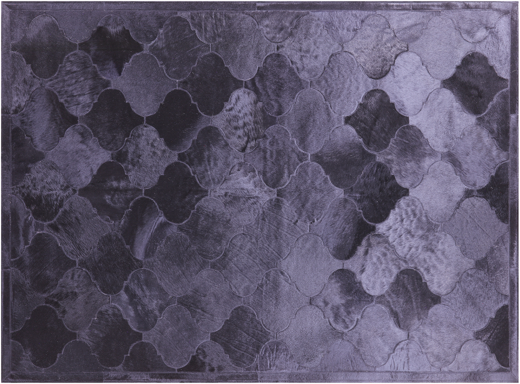 Lantern Tile Black Natural Cowhide Hand Stitched Rug - Manhattan Rugs