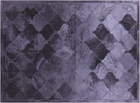 Lantern Tile Black Natural Cowhide Hand Stitched Rug - Manhattan Rugs