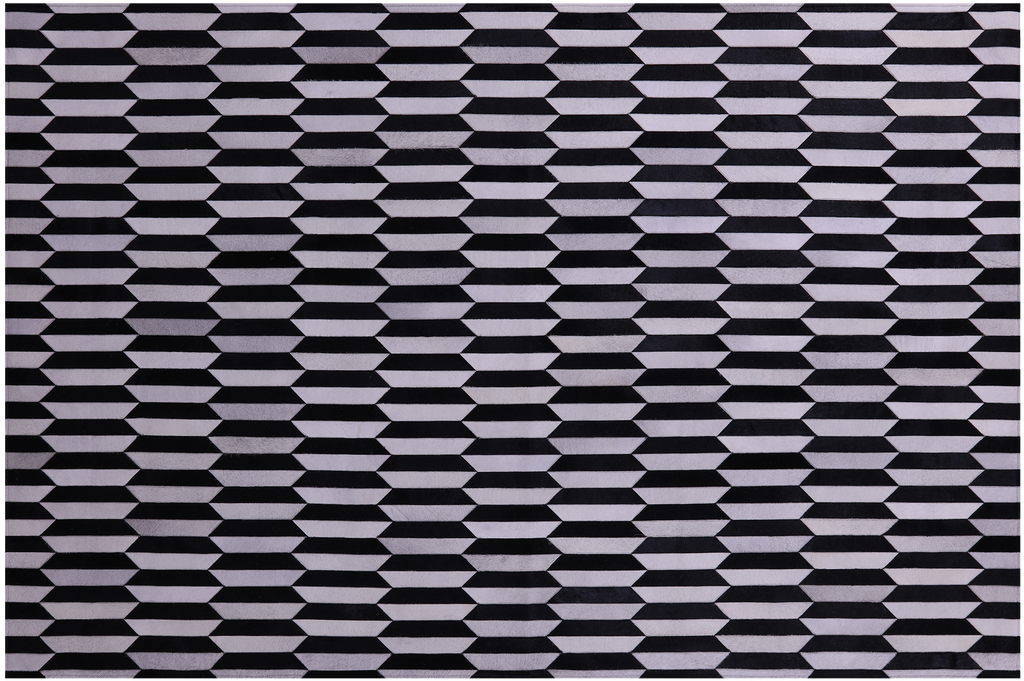 Black & White Natural Cowhide Hand Stitched Rug - Manhattan Rugs