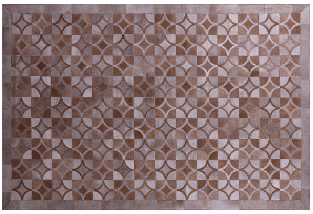 Brown Natural Cowhide Hand Stitched Rug - Manhattan Rugs