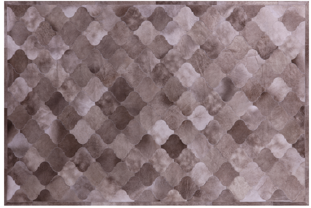 Lantern Tile Brown Natural Cowhide Hand Stitched Rug - Manhattan Rugs
