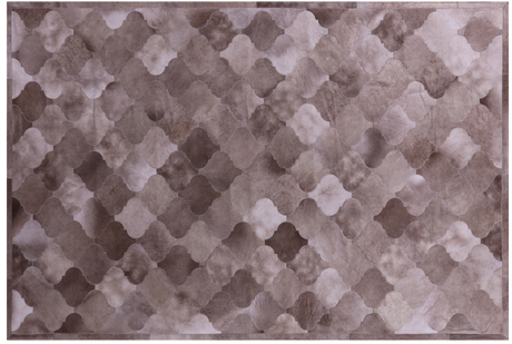 Lantern Tile Brown Natural Cowhide Hand Stitched Rug - Manhattan Rugs