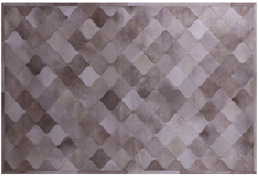Lantern Tile Brown Natural Cowhide Hand Stitched Rug - Manhattan Rugs