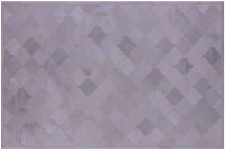 Lantern Tile White Champagne Natural Cowhide Hand Stitched Rug - Manhattan Rugs
