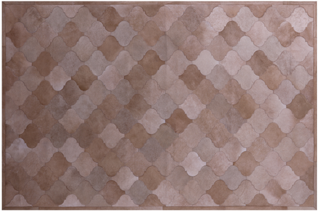 Lantern Tile Brown Natural Cowhide Hand Stitched Rug - Manhattan Rugs