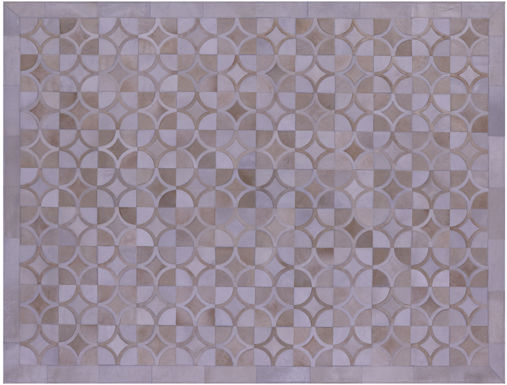 Brown & White Natural Cowhide Hand Stitched Rug - Manhattan Rugs