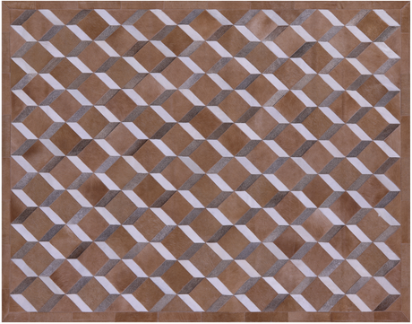 Brown & White Natural Cowhide Hand Stitched Rug - Manhattan Rugs