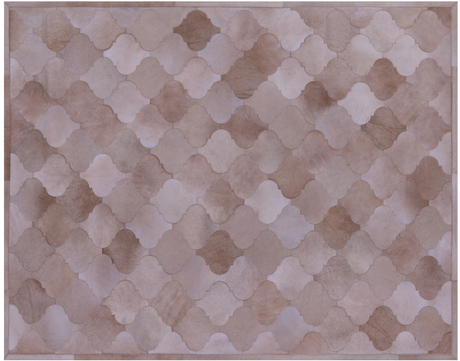 Lantern Tile Taupe Natural Cowhide Hand Stitched Rug - Manhattan Rugs
