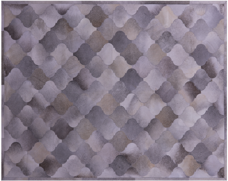 Lantern Tile Grey Natural Cowhide Hand Stitched Rug - Manhattan Rugs